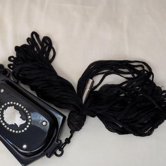 Antique 1920s French Vanity Bag Compact with Lipstick 💄 Tassel - Picture 5 of 10